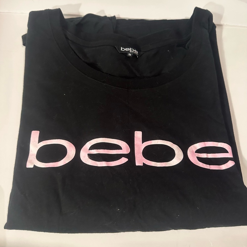BEBE  SPORT NWT SOLiD BLACK TEE SHIRT SS BEBE — TIE DYE PINK SIZE 3X HALLOWEEN